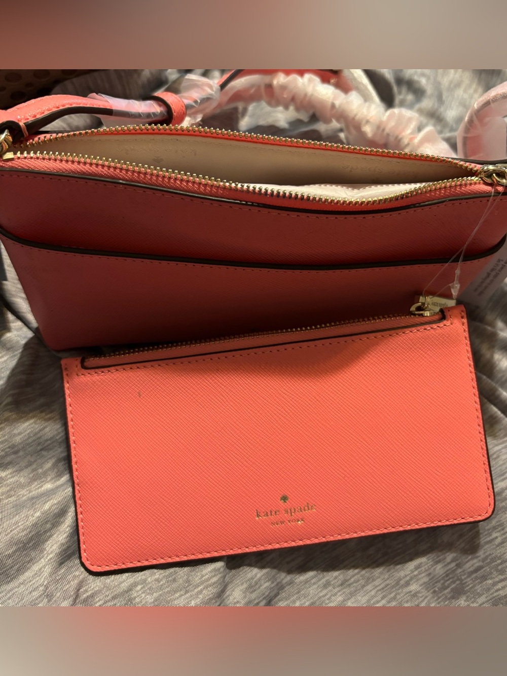 kate spade Coral Saffiano Crossbody with Wallet NWT